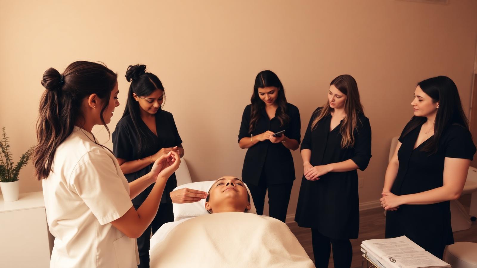 Aesthetician teaching technique